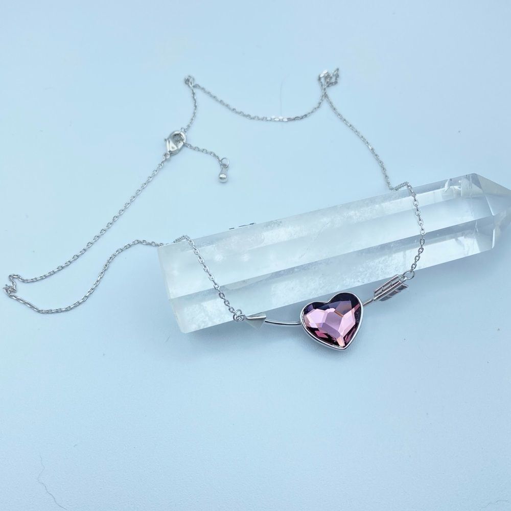 Amethyst Austrian Crystal Heart Infinity Love Necklace